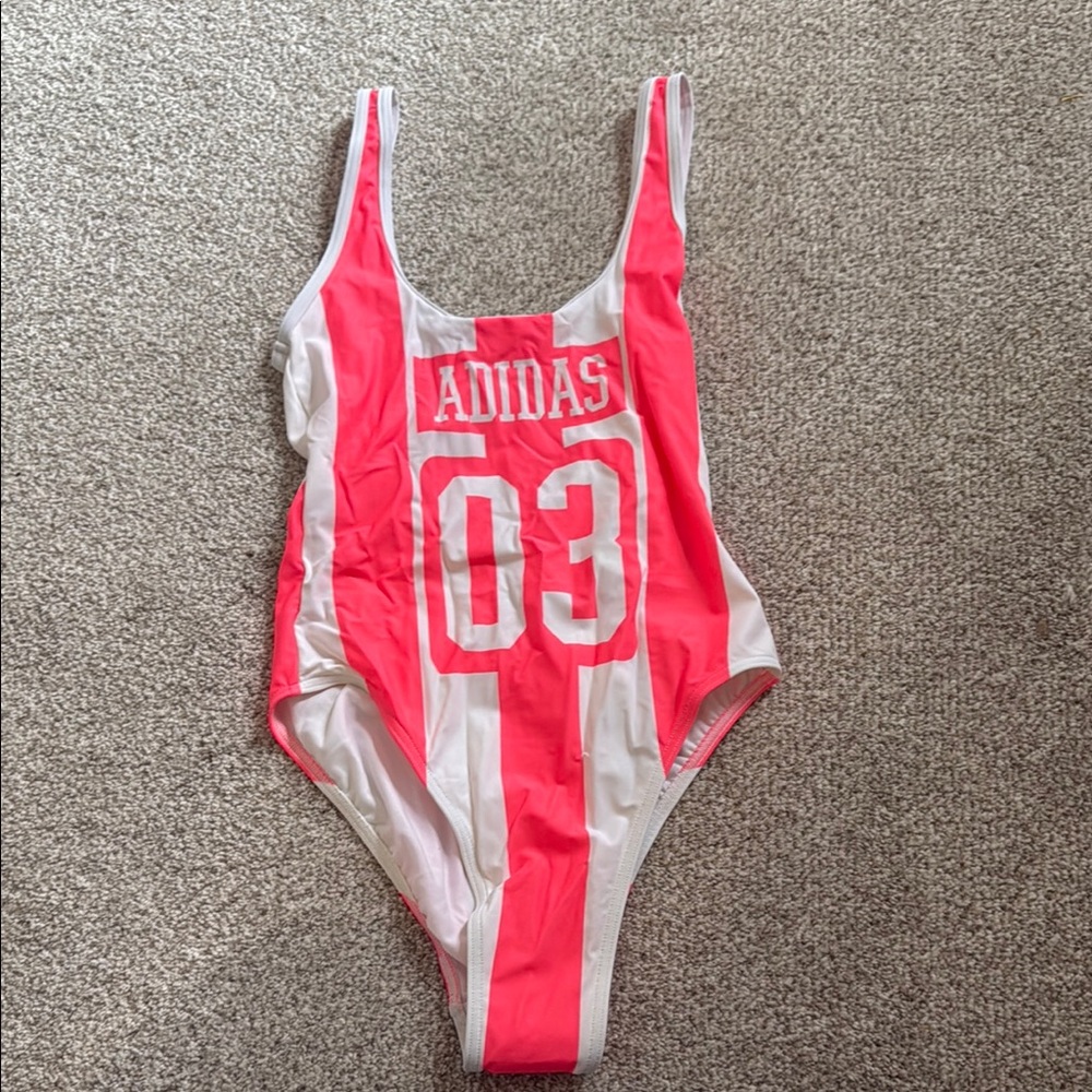 Adidas Pink and White Swimsuit